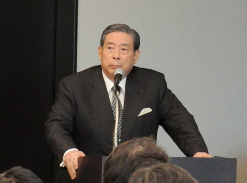 「必ず成果を生み出していかなければいけない」と強調した北尾吉孝証券コンソーシアム会長