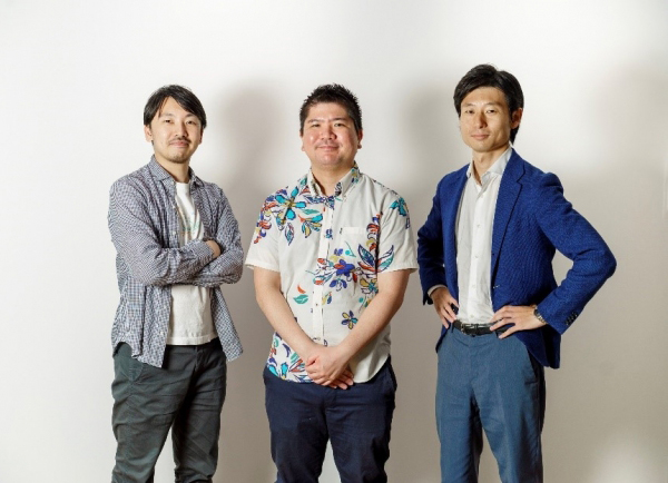 左から取締役CSO武田 修一氏、代表取締役CEO澤岻 優紀氏、取締役CFO浅野 雄太氏