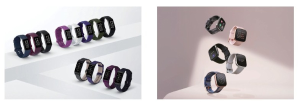 (左)Fitbit Charge4(右)Fitbit Versa2